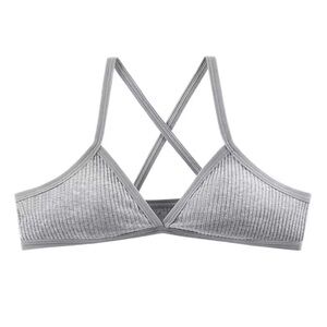 Gray Ribbed Women's Bralette
